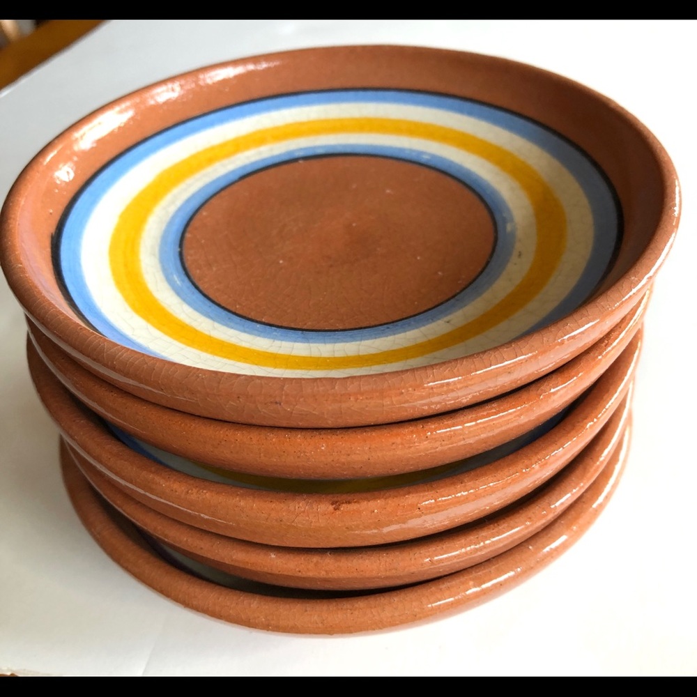 Set of 5 Panama Handmade Hand Painted Signed Mix & Match Nut Candy Dishes 6”